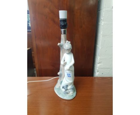 Nao table lamp, Girl with Puppy, 41cm in height. 