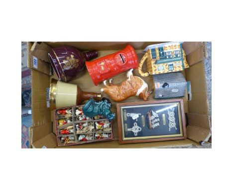 A mixed collection of items to include Beswick rough collie, Poole pottery otter, Coronation Street rovers return tea pot, Wa