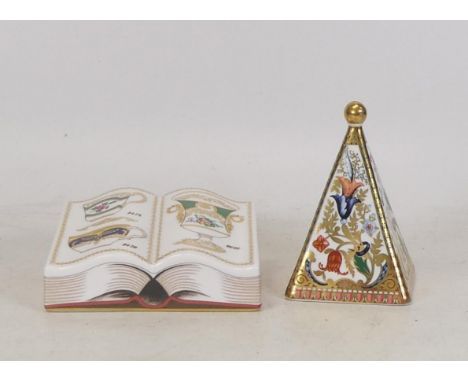Two boxed Spode paperweights to include Book and Pyramid (2) 
