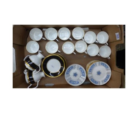 Two Coalport Part Teasets to include Athlone - Brown and Revelry Patterns. Teacups, Coffee Cups, Saucers, Plates, Milk Jug, S