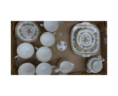 Coalport Ming Rose Teaware to include Teacups, Saucers, Side Plates, Sandwich Plate, Sugar Bowl and Milk Jug (1 Tray) 