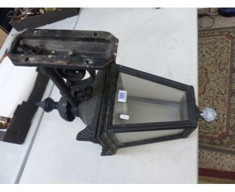 A Modern Cast Metal Wall Lantern. Height: 64cm 