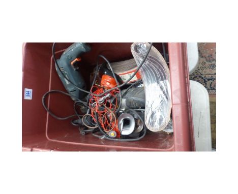 A Mixed Collection of Tools and Hardware to include Impact Drills, Sanding Belts, Power Adaptors, Black and Decker Drill etc.