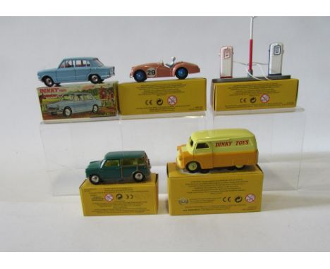 162 Triumph 1300 (pale blue), boxed, G-E, and four various reproduction Dinky models, boxed, E (5) (Est. plus 21% premium inc