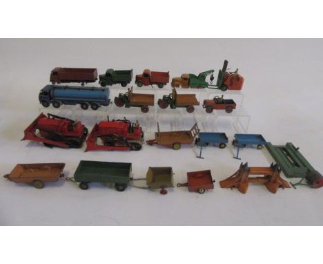 Eighteen playworn Dinky Commercial models, including Foden Tanker, Guy Lorry and two Bedford Tipper Lorries (Est. plus 21% pr