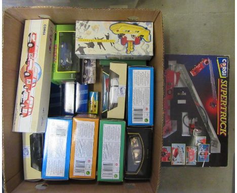 Twenty nine Corgi Classic and other models including several smaller vehicles, and a 94660 Supertruck fire engine, boxed, G-E