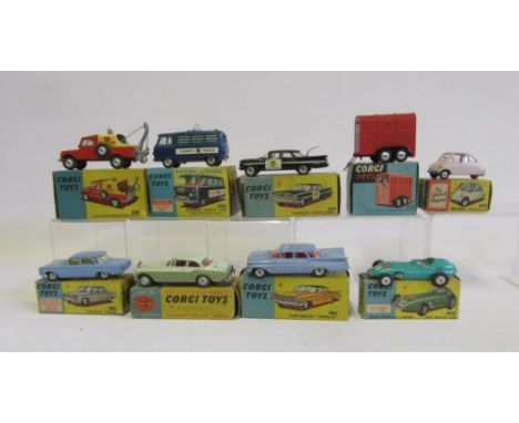 Nine Corgi Models 152S, 220, 464, 233, 223, 229, 102, 224, 417, boxed (some AF), G (Est. plus 21% premium inc. VAT)