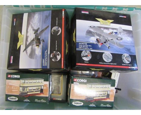 Twelve Corgi Classics and Original Omnibus models, boxes present, some models on plinths, and thirteen Atlas and other commer