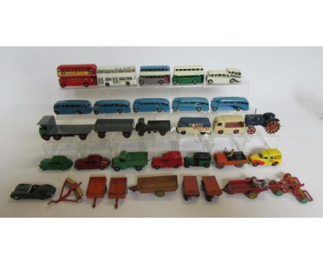 Twenty six Dinky bus and other vehicles and five Corgi vehicles, playworn (31) (Est. plus 21% premium inc. VAT)