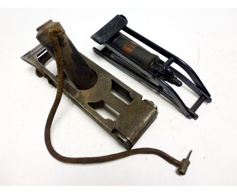 Two Early Footpumps  Including a rare 'Cyclone' air pump (constructed of aluminum), together with a more common Dunlop 'Junio