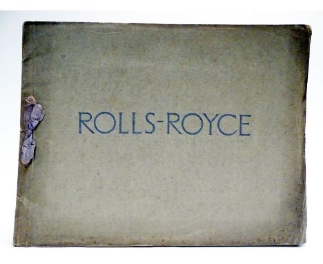 Rolls-Royce 20HP Prestige Sales Brochure  Dating from 1925, 36 pages plus card covers and cord binding. Includes colour plate