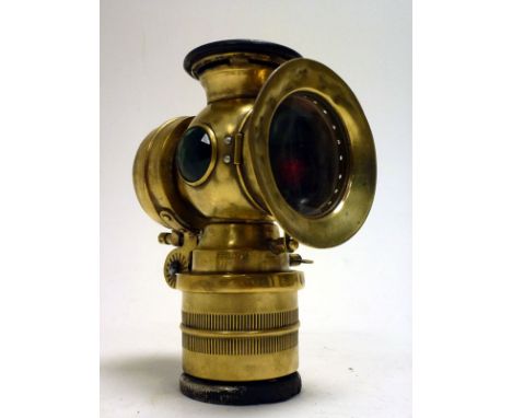 A Self-Generating Acetylene Headlamp by Bauer  Reputedly c1899 - 1908 period, brass construction and offered in as-found cond