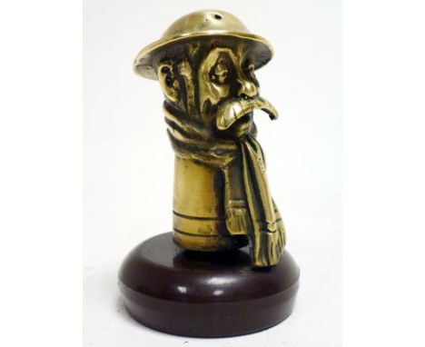 Old Bill Accessory Mascot  Smaller-sized example, as fitted to light cars and motorcycles, WW1-period, designed by Bruce Bair