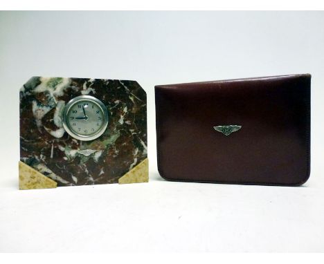 An Art-Deco 'Showroom-type' Clock, Featuring Bentley Insignia  Believed c1930s period, with affixed Bentley 'winged B' badge.