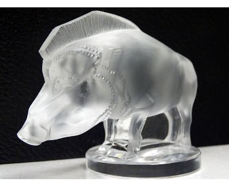 Rare 'Sanglier' Wild Boar Accessory Mascot by R. Lalique *  Model No. 1157, first introduced circa 1929, superbly detailed, c