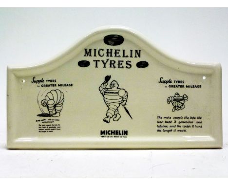 Michelin Tyres Ceramic Wall Plaque  Manufactured by 'Wade' and dated to the reverse '1962', by repute taken as a souvenir fro