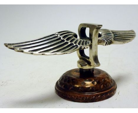 Bentley Three Litre 'Winged B' Mascot by Joseph Fray Ltd  A factory mascot, suitable for the W.O. Bentley (Three Litre), as p