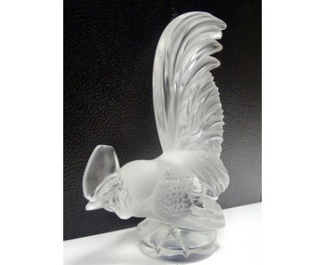 Coc Nain' Cockerel Accessory Mascot by R. Lalique *  A superb glass cockerel accessory mascot, designed by Rene Lalique, Fran