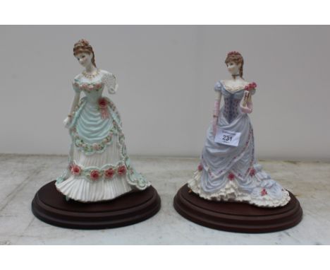 TWO LIMITED EDITION ROYAL WORCESTER FIGURE - THE GOLDEN JUBILEE BALL 'SPLENDOR AT COURT' AND A ROYAL ANNIVERSARY 'SPLENDOR AT