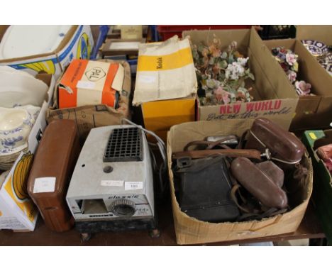 A LARGE QUANTITY OF VINTAGE CAMERAS AND PROJECTION EQUIPMENT ETC. TO INCLUDE A QUANTITY OF VINTAGE PHOTO PAPER, GNOME PROJECT