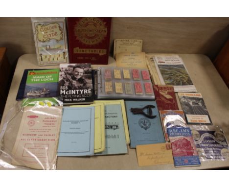 A LARGE QUANTITY OF RAILWAY RELATED EPHEMERA TO NC. VINTAGE TRAIN TICKETS, TICKET PUNCH HANDBOOKS ETC