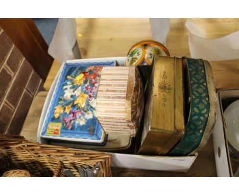 A BOX OF VINTAGE TINS