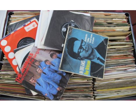 A Large Box of 7" Singles, from the 1960's, artists, include Elvis Presley, Stevie Wonder, Wonder, Bobby Vee, The Beatles, An