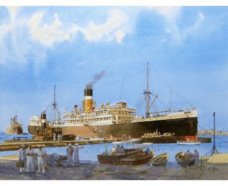 K. Glen, (20th/21st century), "City of Baroda", signed lower right hand corner, watercolour 34 x 43 cm, grey frame. The Barod