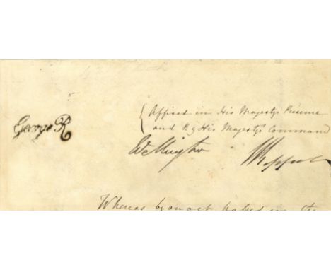 WELLINGTON DUKE OF: (1769-1852) Anglo-Irish Field Marshal & British Prime Minister 1828-30, 1834. A good, bold ink signature 