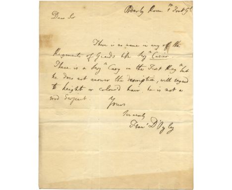 [WATERLOO BATTLE OF]: D'OYLY FRANCIS (1776-1815) British Army Officer who served under the Duke of Wellington in the Spanish 