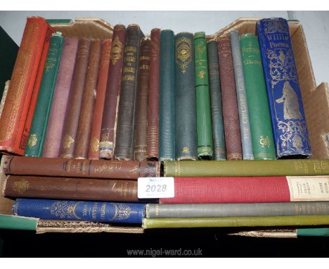 19th Century American poetry books, mostly first editions, various authors including; Bret Hart, John Greanleaf Whitier, etc.