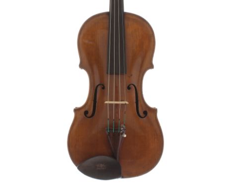 German viola circa 1790, unlabelled, the two piece back of fine curl with similar wood to the sides, the head of plainish woo