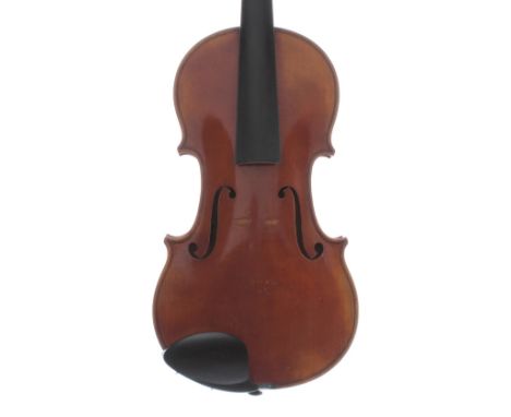 Violin labelled Genuine Copy of Antonius Stradivarius 1687, Made by Carl Ruffe, no. 501, date May 1931, the two piece back of