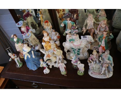 Large collection of 19thC and later Ceramic figures to include Flatbacks Royal Doulton etc. 