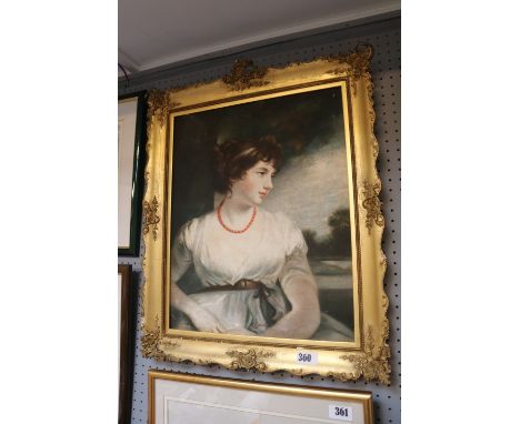 Gilt Gesso framed print of Jane Elizabeth Scott wife of 5th Earl of Oxford Mistress of Byron 