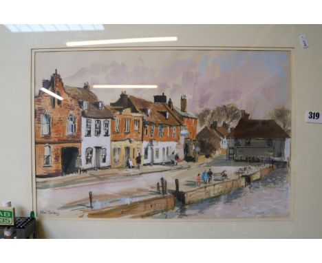 Framed and mounted Pastel of the Quay St Ives by John Toolley 