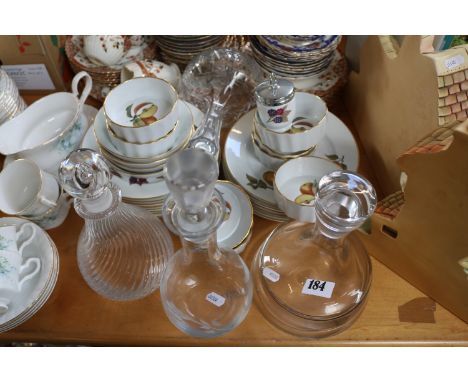 Collection of Royal Worcester Evesham pattern and assorted Decanters 
