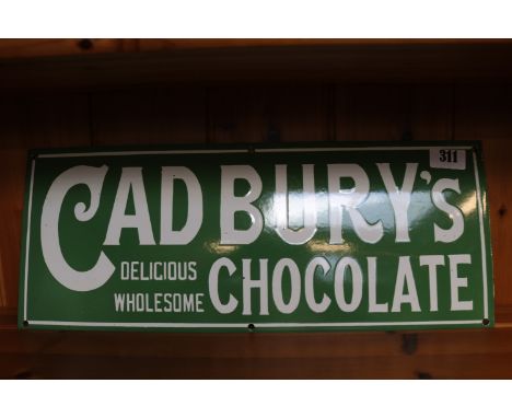 Vintage Cadburys Delicious Chocolate Enamel sign, 50 x 20 (cm)