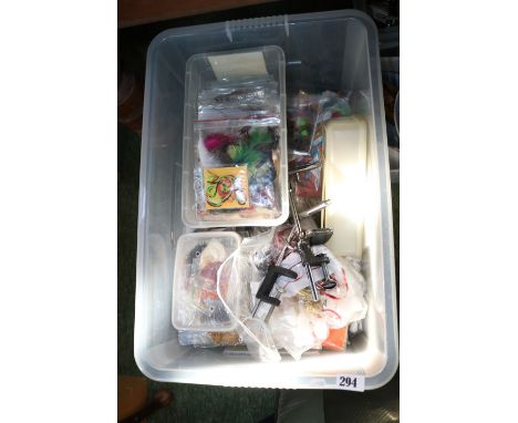Box of Fishing Fly Tying materials and tools 