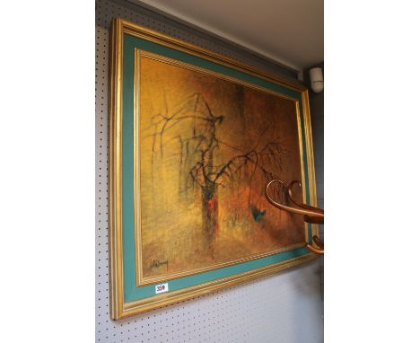 Large Framed Lithographic Print after Hoi Lebadang '2 Les Branches Morte' 