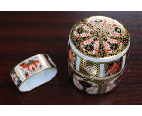 Royal Crown Derby Imari Table Lighter and a matching napkin ring
