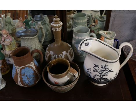 Collection of 19thC and later Pottery to include Copeland Toby Jug, Wedgwood Water ewer etc.