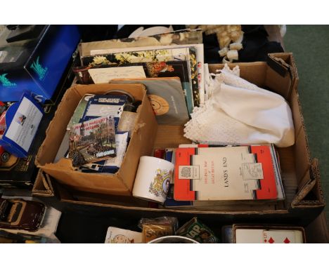 Box of assorted bygones to include Royal Commemorative, View master, Ordnance Survey maps etc.