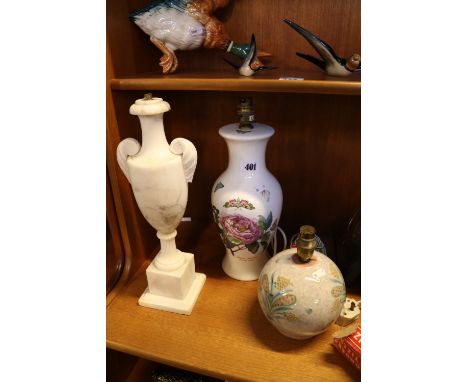 Charlotte Rhead Bursley Ware Lamp base and 2 other lamp bases 