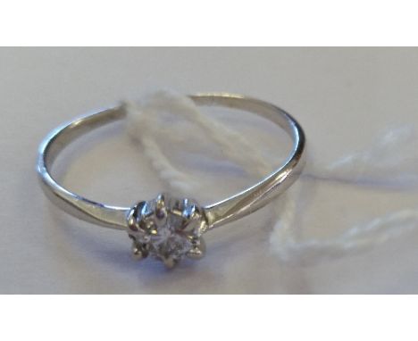 White Gold Solitaire Diamond Ring, 0.25 Carat.