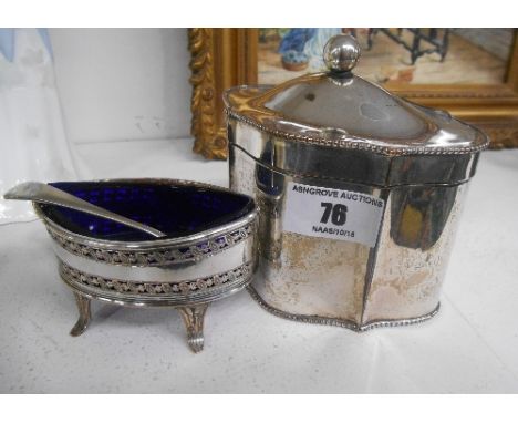 An Old Tea Caddy & Salt Cellar.
