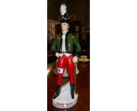 An Irish Mist Decanter in the Form of an Irish Soldier in the Irish Brigade and Austrian Army, circa 1750.