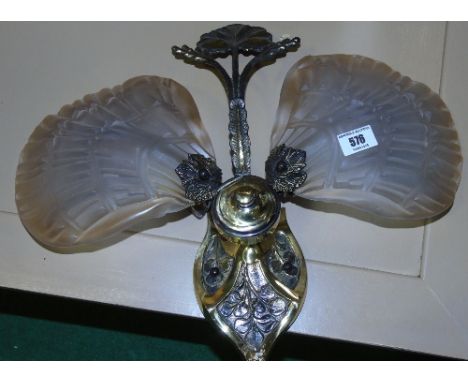 *VAT IS PAYABLE ON THE HAMMER PRICE OF  LOTS 741 - 755P An Italian Gold Leaf Finish Wall Light with Onyx Glass. W= 30cm " H= 