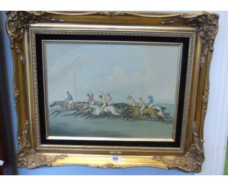 A 19th Century Racing Print in a Gilt Frame.