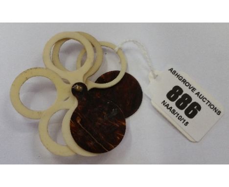 A Vintage Ivory &amp; Tortoiseshell Ring Sizer, engraved by Weir &amp; Sons of Dublin, 96 Grafton St., etc.